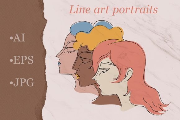Download Line Art Sophisticated Women Group Portr - Women Collection