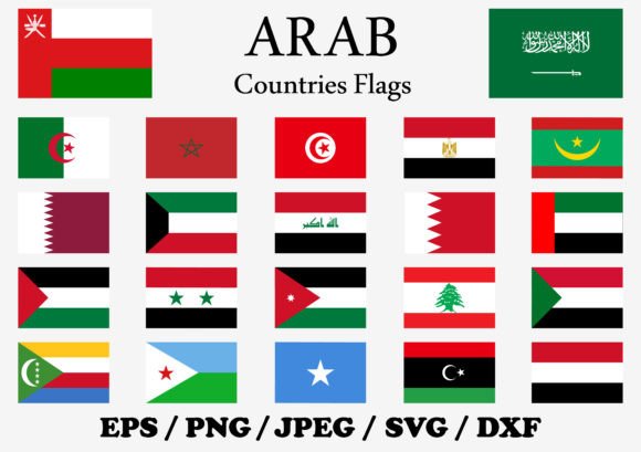 Download Set of All 22 Arab Countries Flags. - Arab Collection