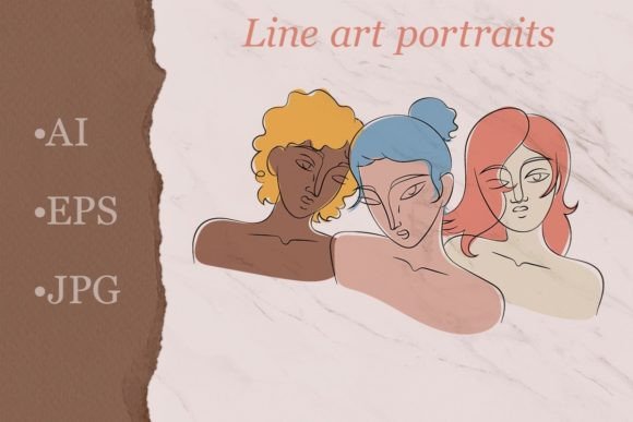 Download Line Art Sophisticated Women Group Portr - Women Collection